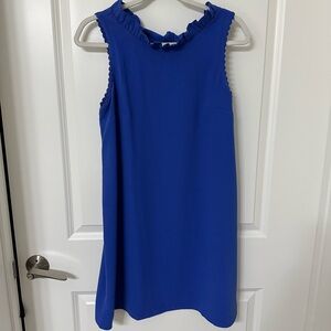 Lilly Pulitzer Royal Blue Ruffle Neck Mini Dress
